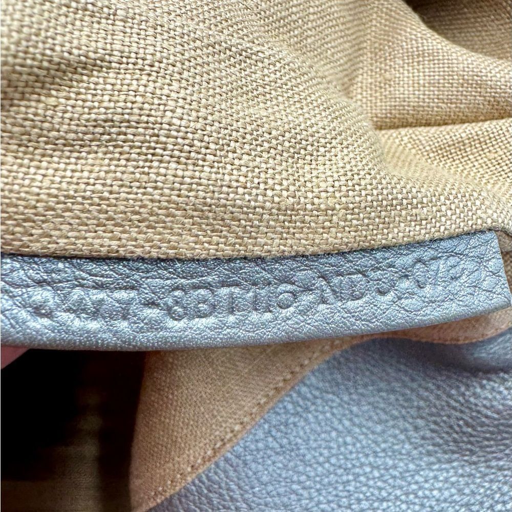 Auth Fendi Metallic Grey Beige Selleria Leather Anna Crossbody Messenger Bag - Picture 14 of 15